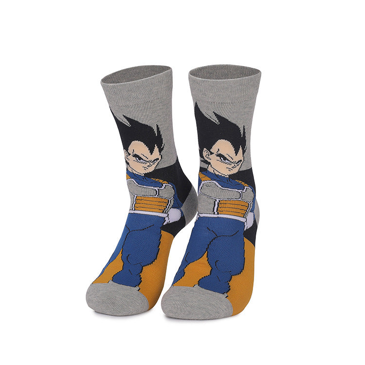 Unisex Anime Mid-tube Cotton Socks Cartoon Trendy Personality Cotton Socks