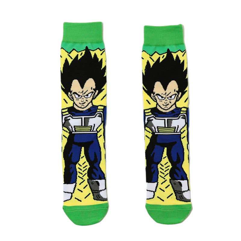 Unisex Anime Middle Tube Cotton Socks Cartoon Long Tube Trendy Personality Cotton Socks