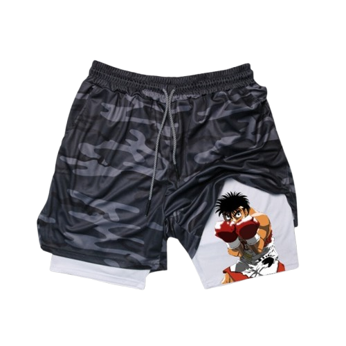 Hajime no Ippo Performance Shorts - Grey Camo