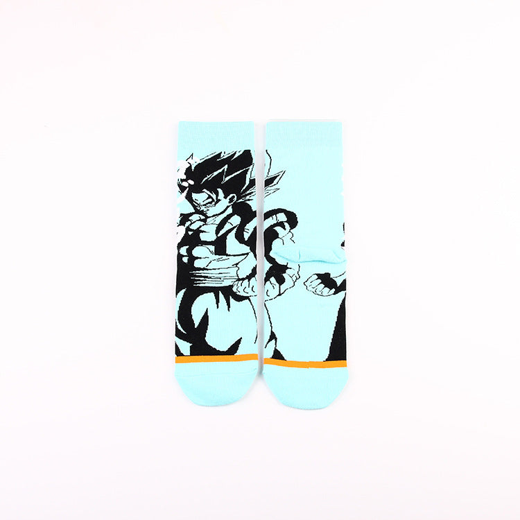 Unisex Anime Mid-tube Cotton Socks Cartoon Trendy Personality Cotton Socks