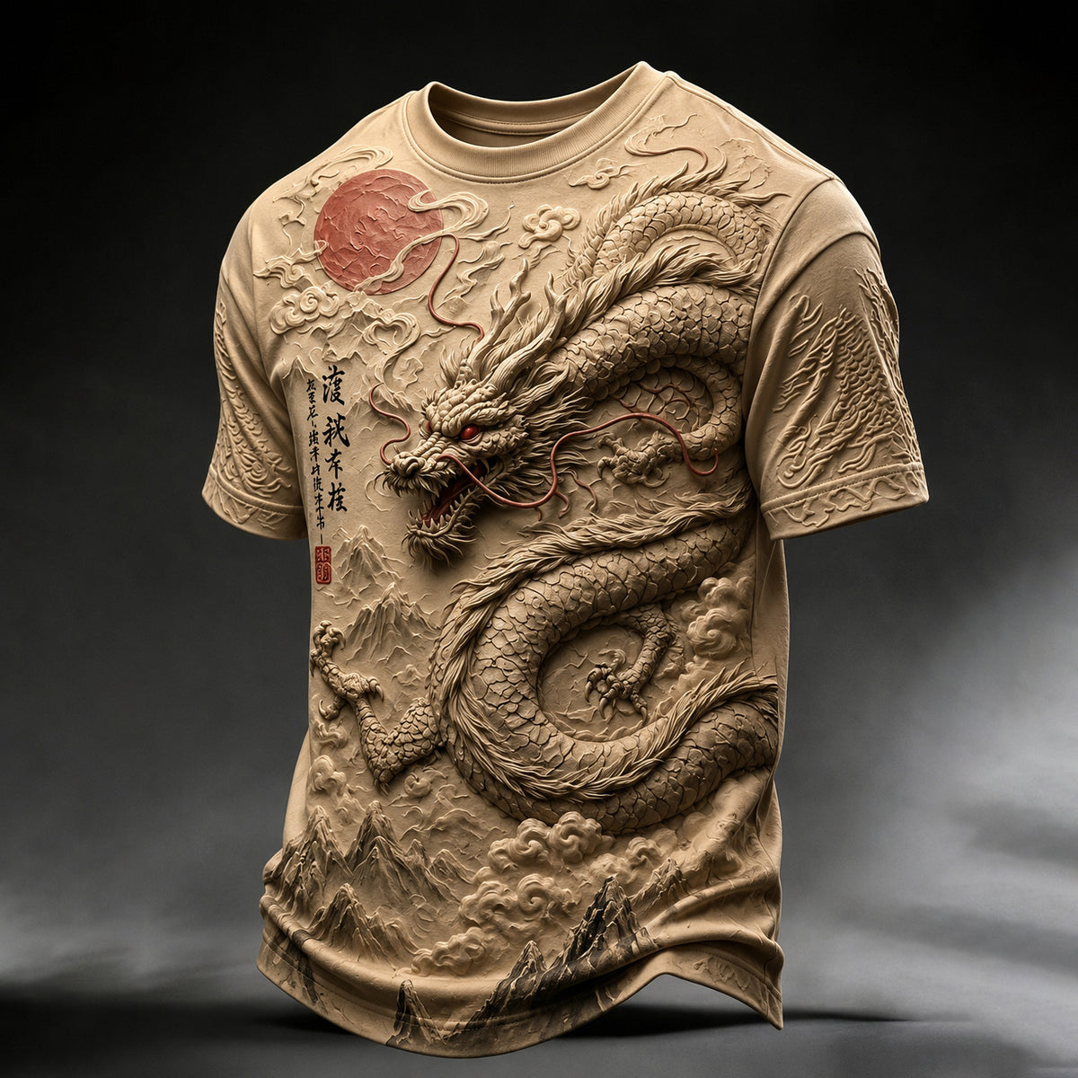 Men's Mythological Dragon Great Waves Art 3d Print Casual T-shirt