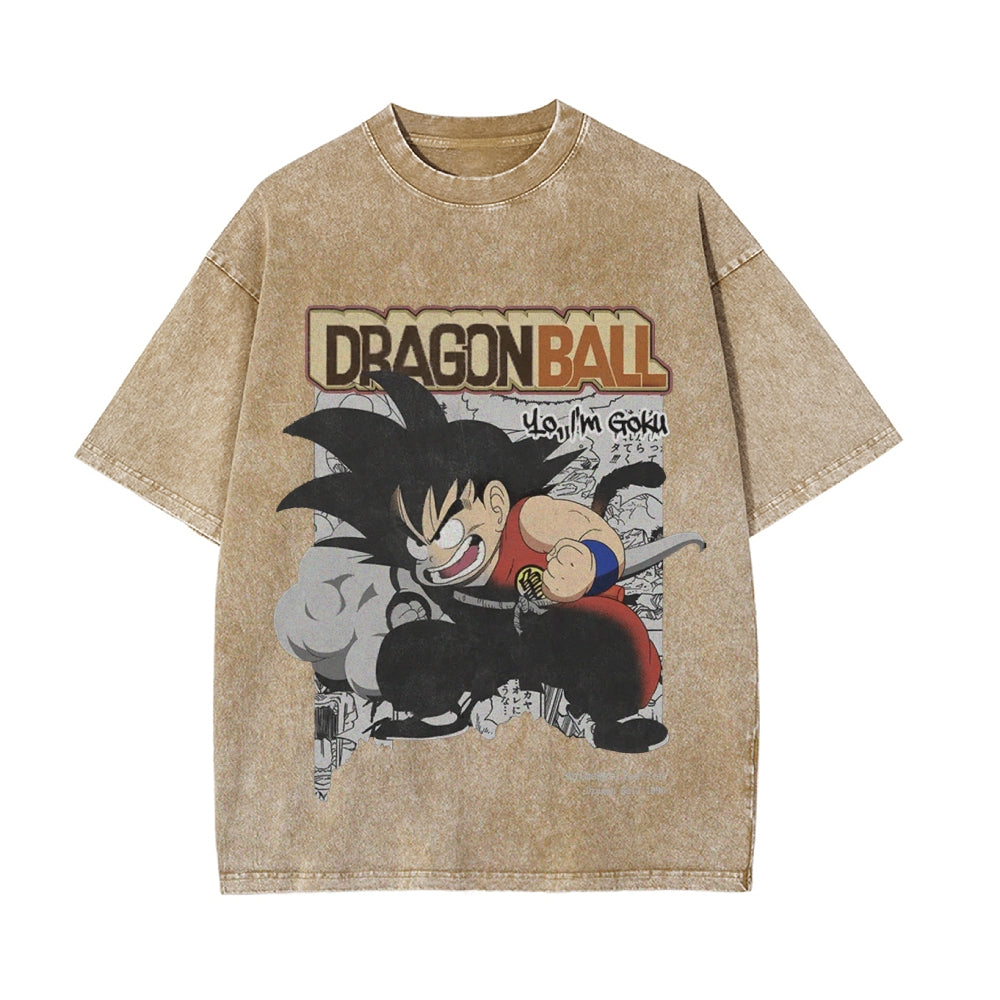 Kid Goku Vintage Oversized T-Shirt | Dragon Ball Super