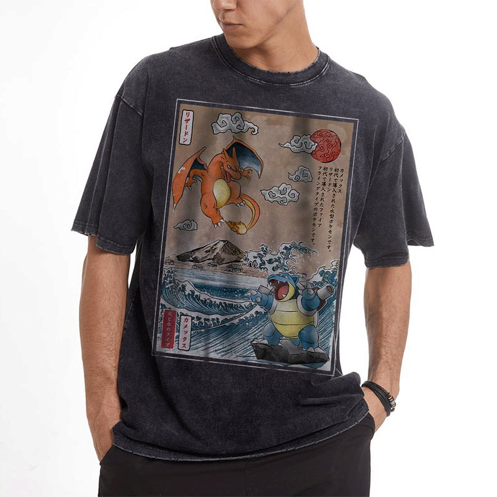 Charizard vs Blastoise Shirt, Pokemon Shirt, Anime Shirt, Vintage T-Shirt | Pokemon
