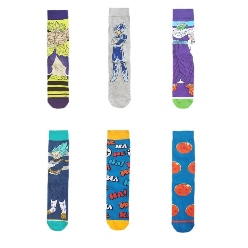 Unisex Anime Middle Tube Cotton Socks Cartoon Long Tube Trendy Personality Cotton Socks