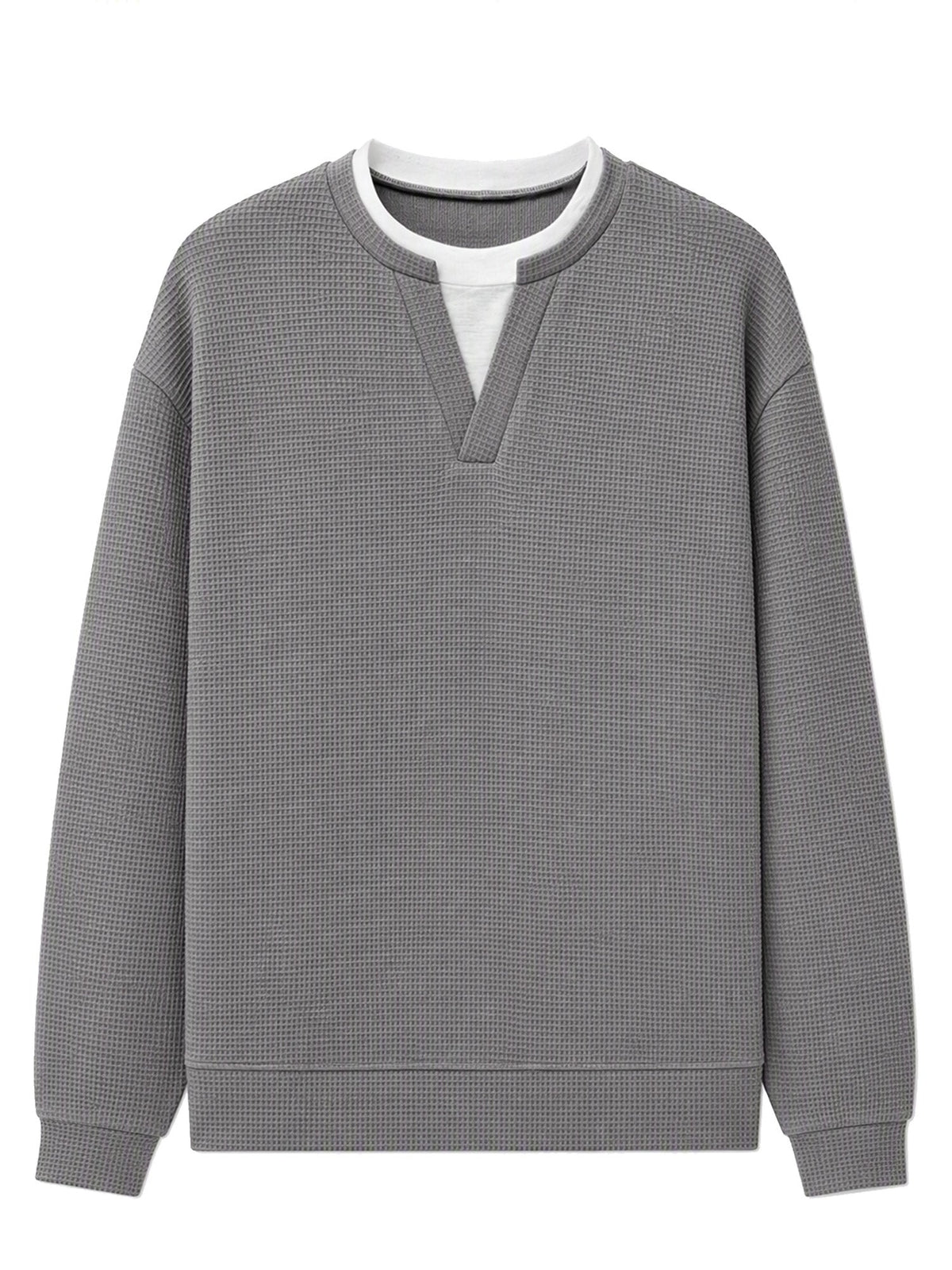 Men's Premium Textured Notched-Neck Pullover