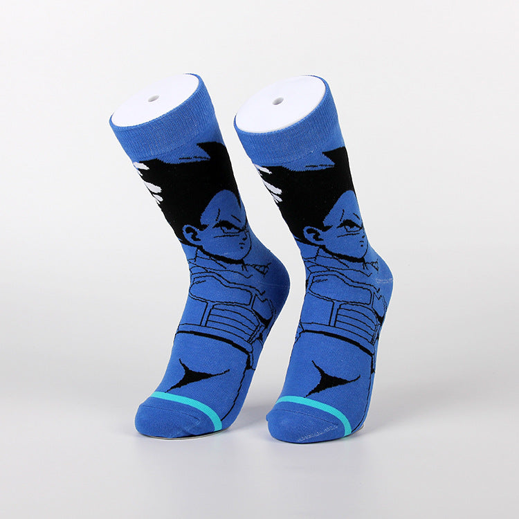 Unisex Anime Mid-tube Cotton Socks Cartoon Trendy Personality Cotton Socks