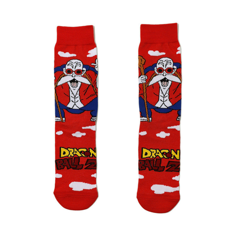Unisex Anime Middle Tube Cotton Socks Cartoon Long Tube Trendy Personality Cotton Socks