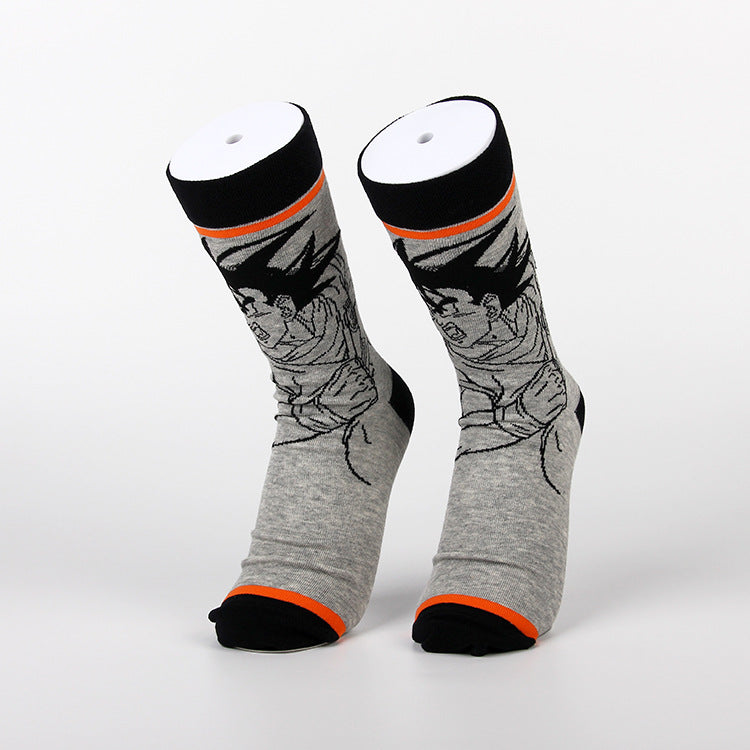 Unisex Anime Mid-tube Cotton Socks Cartoon Trendy Personality Cotton Socks
