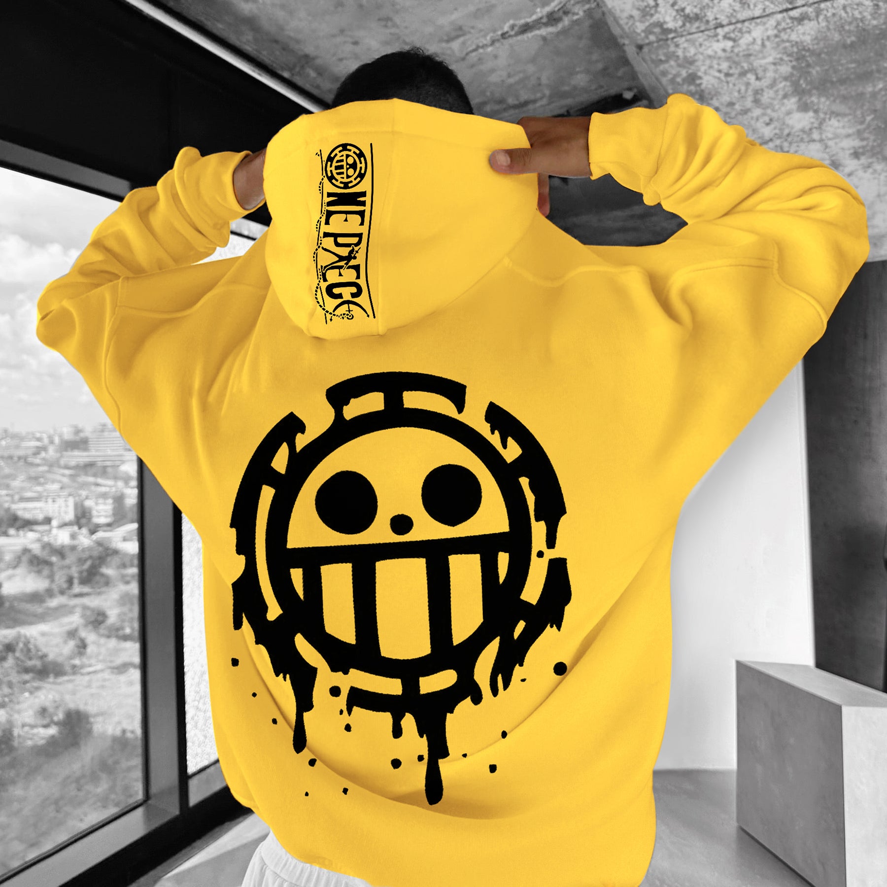 Oversize "anime Print" Print Hoodie