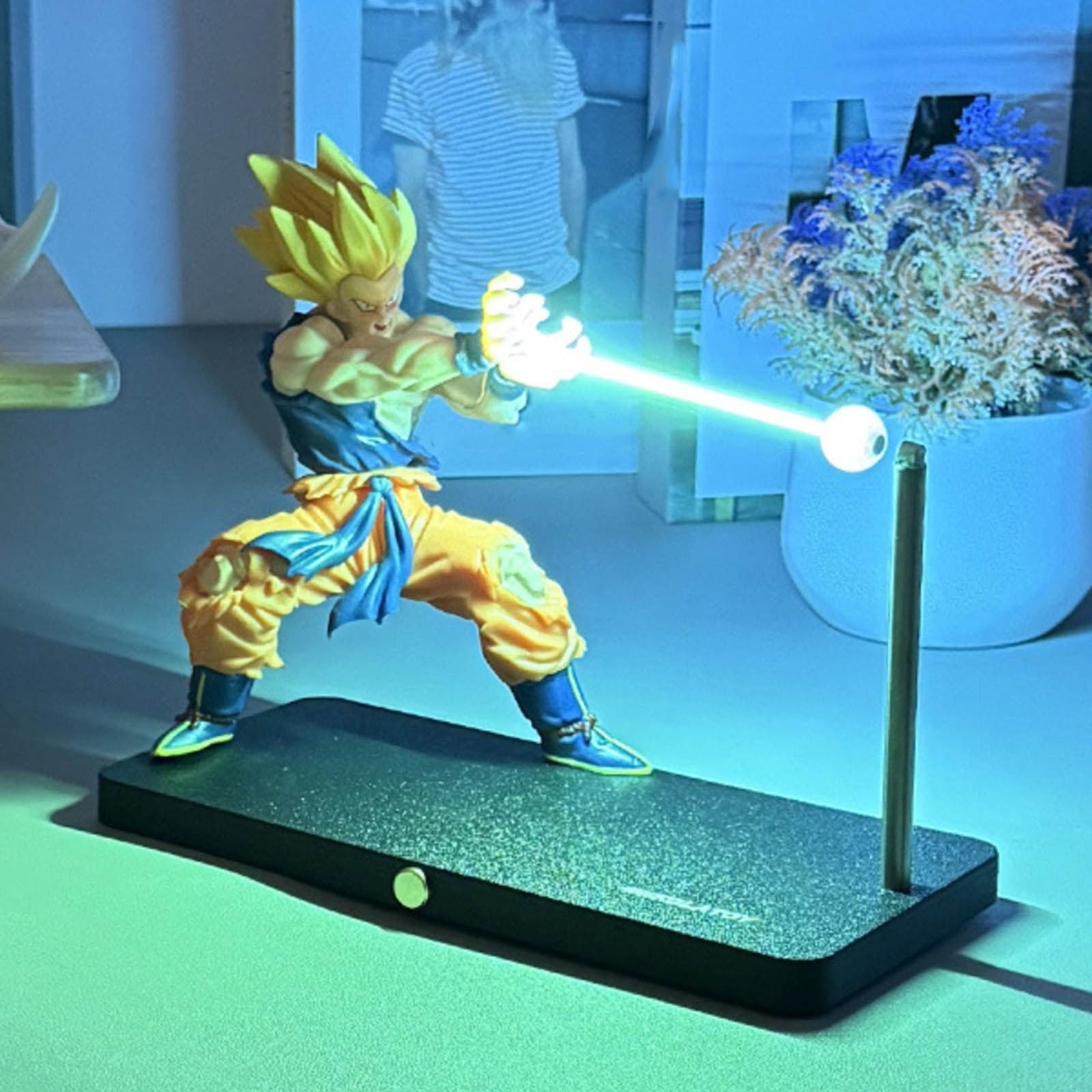 Super Saiyan Magnetic LED Night Light – Kamehameha Wave Effect Lamp