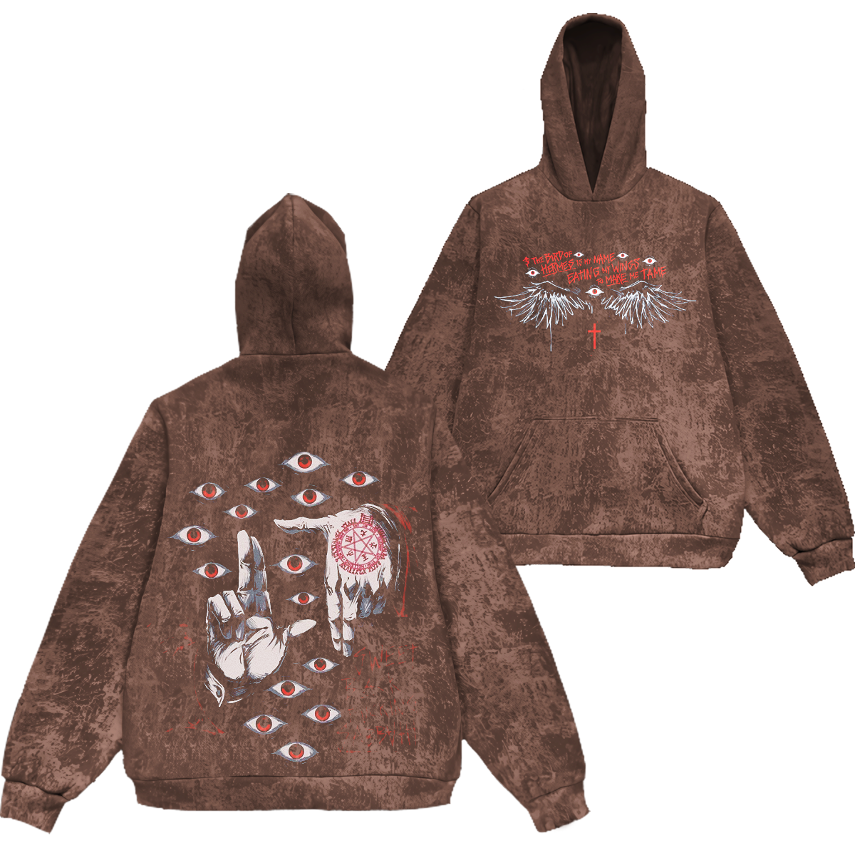 Alucard The Wings Hellsing Retro Vintage Washed Hoodie Sweatshirt