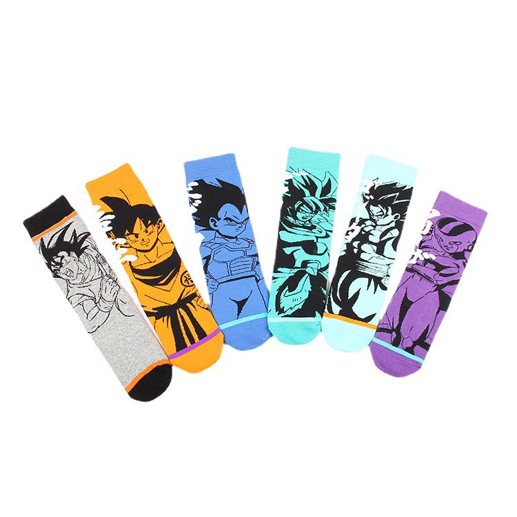 Unisex Anime Mid-tube Cotton Socks Cartoon Trendy Personality Cotton Socks