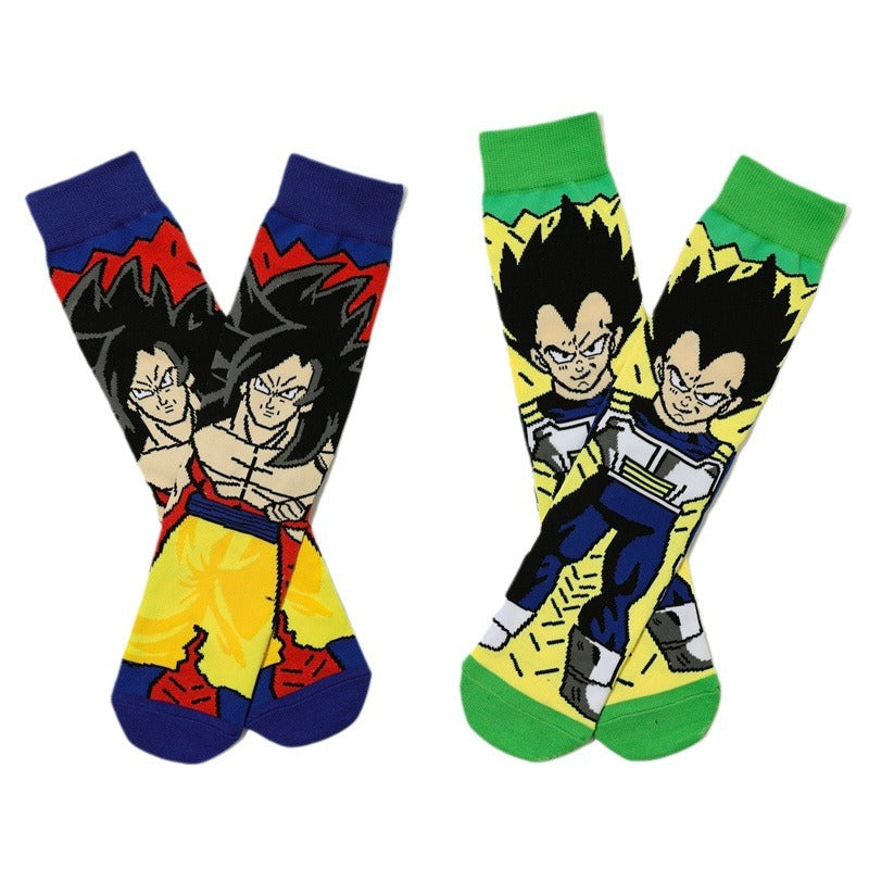 Unisex Anime Middle Tube Cotton Socks Cartoon Long Tube Trendy Personality Cotton Socks