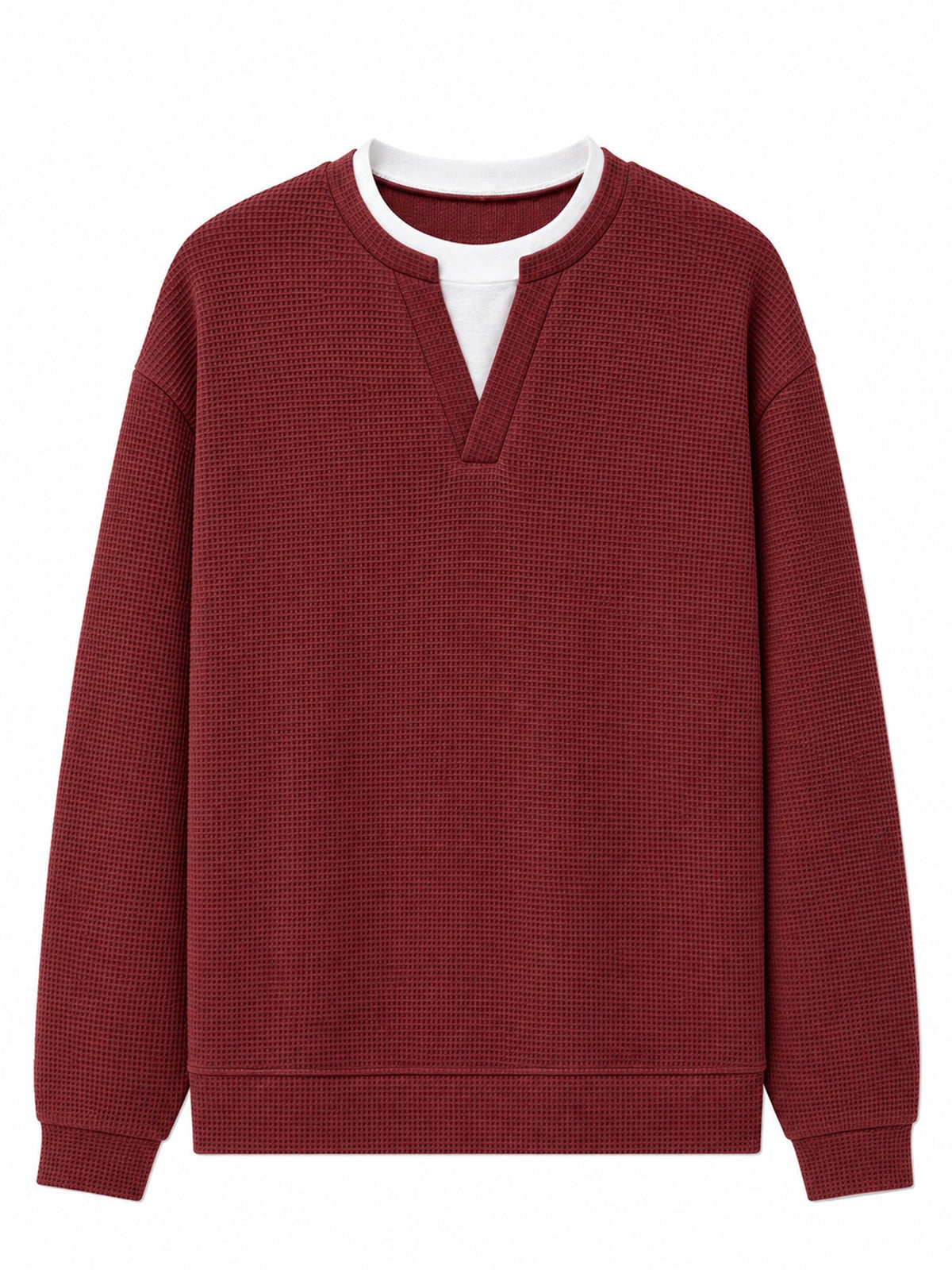 Men's Premium Textured Notched-Neck Pullover