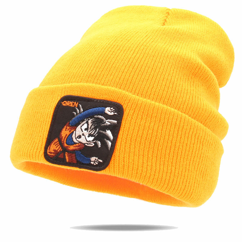 Unisex Cartoon Warm Label Wool Hat