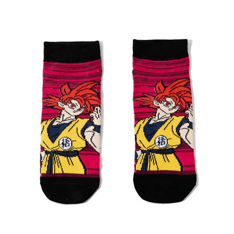 Unisex Anime Mid-tube Cotton Socks Cartoon Short Tube Trendy Personality Cotton Socks