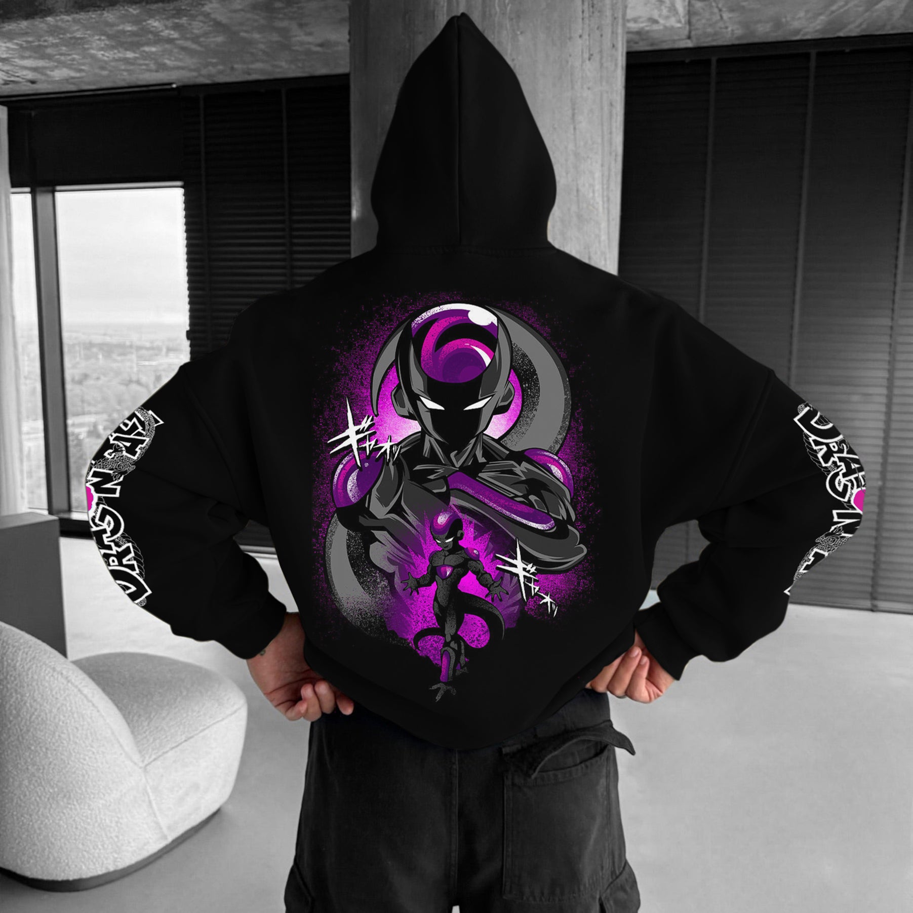 Unisex Oversized Anime Print Hoodie