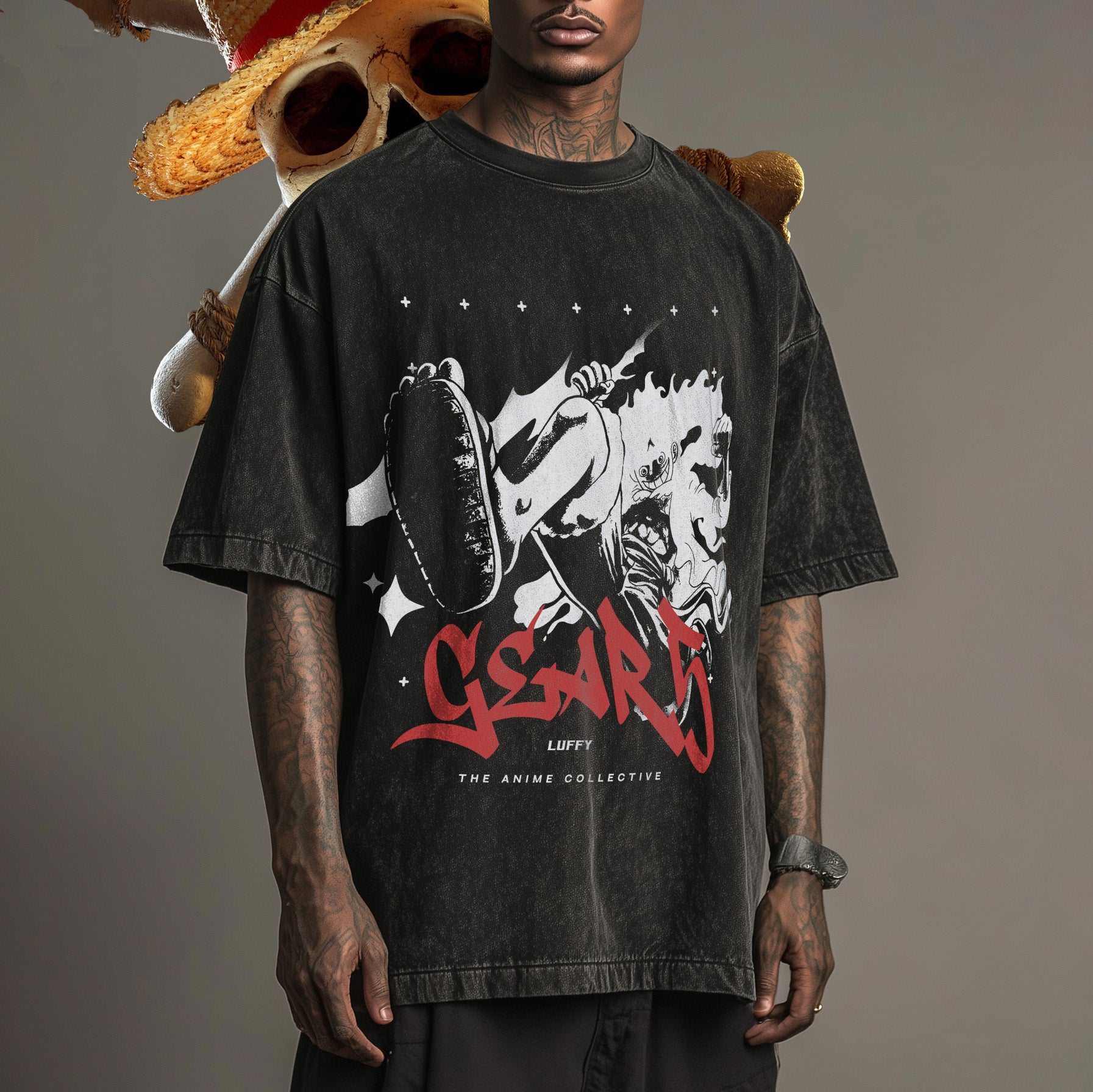 Anime Print Vintage Oversized T-Shirt