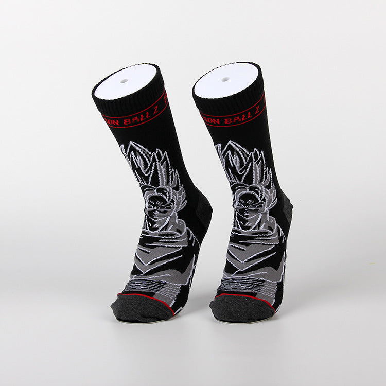 Unisex Anime Mid-tube Cotton Socks Cartoon Trendy Personality Cotton Socks