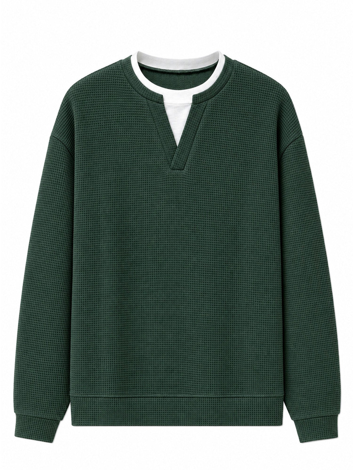 Men's Premium Textured Notched-Neck Pullover