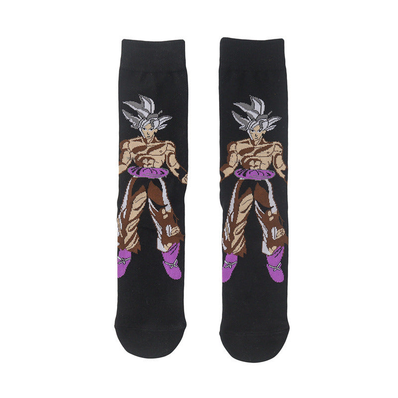 Unisex Anime Middle Tube Cotton Socks Cartoon Long Tube Trendy Personality Cotton Socks