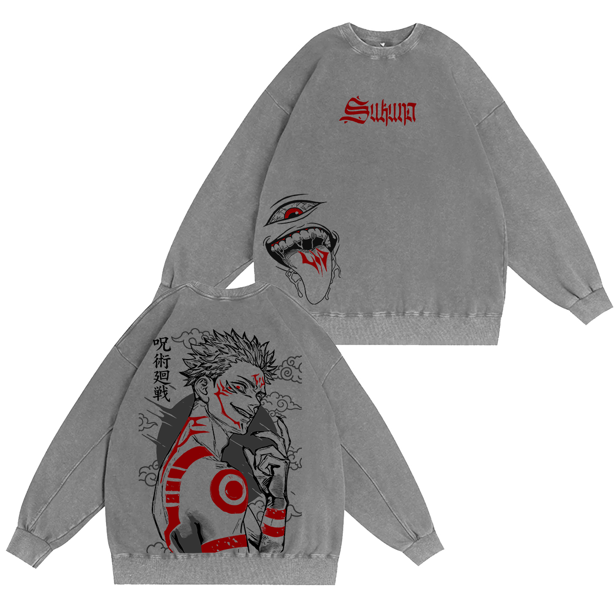 Jujutsu Kaisen Sukuna Washed T-shirt/Crewneck/Hoodie