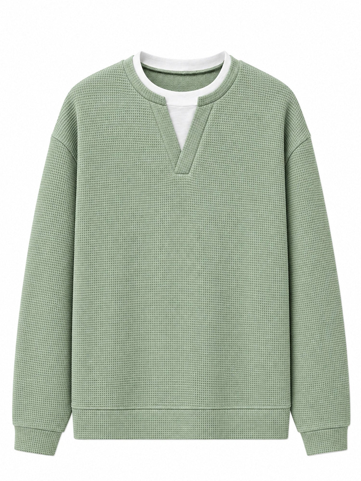 Men's Premium Textured Notched-Neck Pullover
