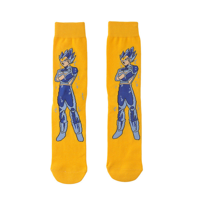 Unisex Anime Middle Tube Cotton Socks Cartoon Long Tube Trendy Personality Cotton Socks