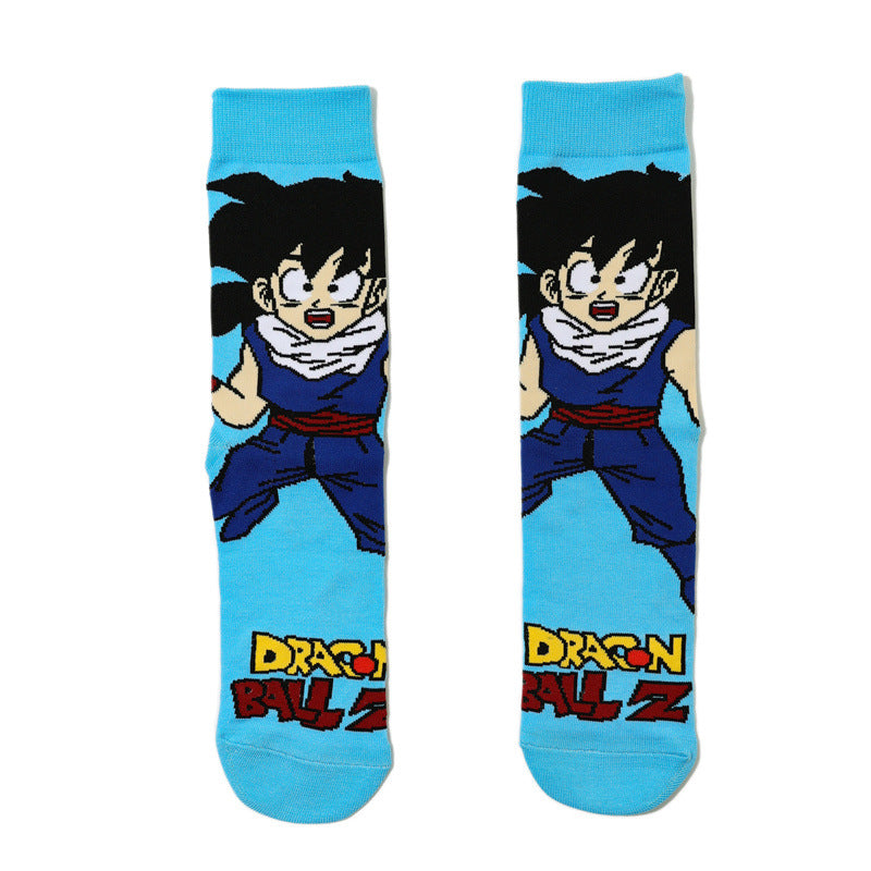 Unisex Anime Middle Tube Cotton Socks Cartoon Long Tube Trendy Personality Cotton Socks