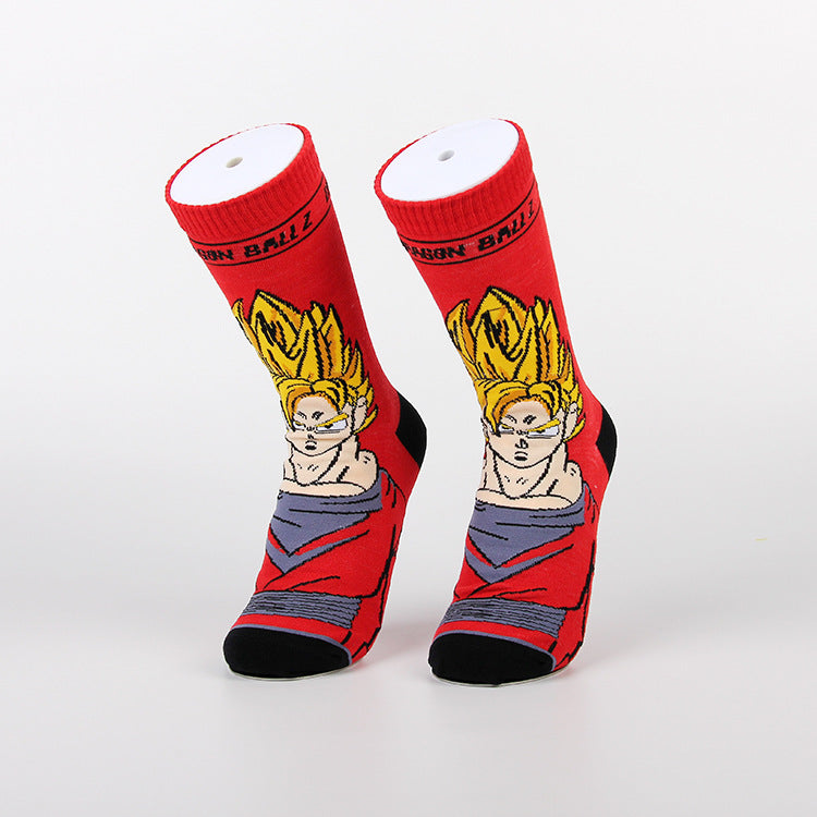Unisex Anime Mid-tube Cotton Socks Cartoon Trendy Personality Cotton Socks
