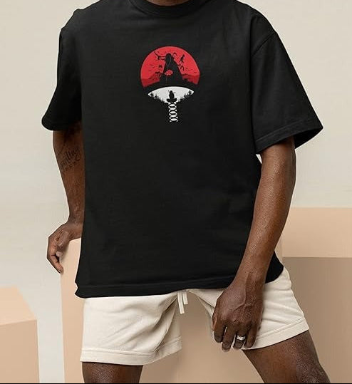 Oversized T-Shirt Oversized Streetwear Itachi Corvos Black