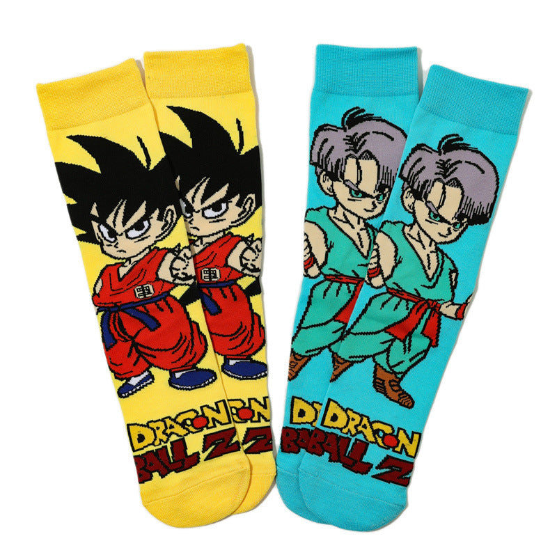 Unisex Anime Middle Tube Cotton Socks Cartoon Long Tube Trendy Personality Cotton Socks