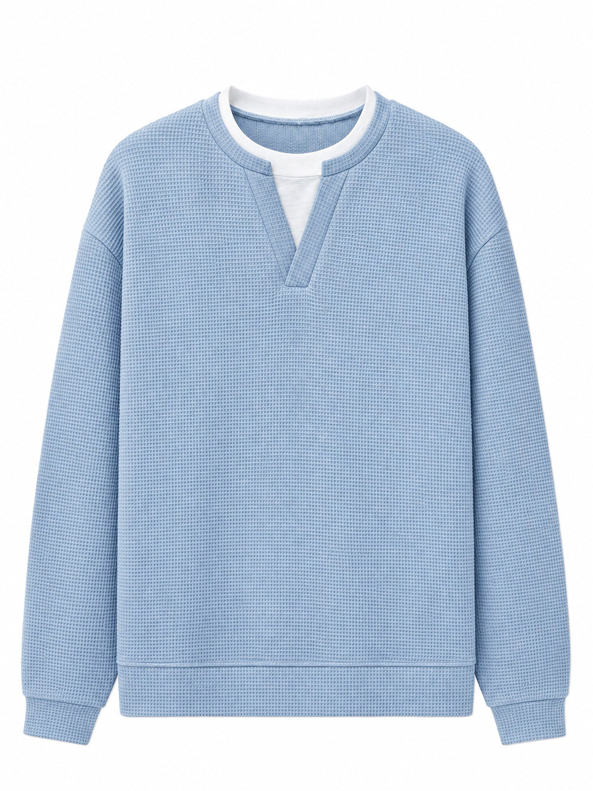 Men's Premium Textured Notched-Neck Pullover