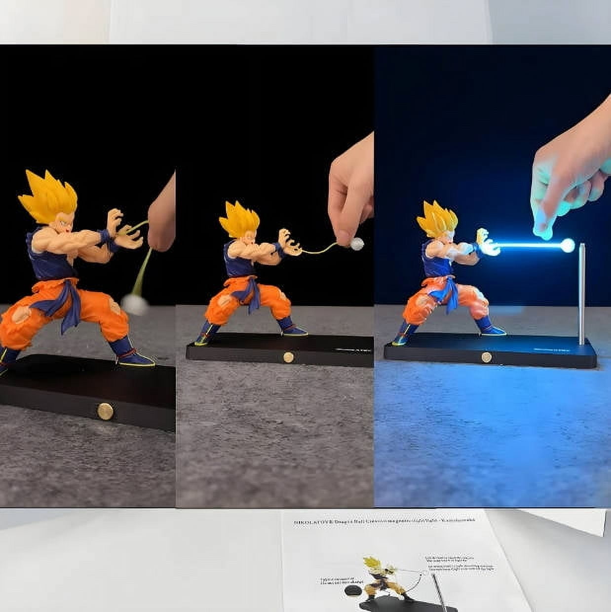 Super Saiyan Magnetic LED Night Light – Kamehameha Wave Effect Lamp