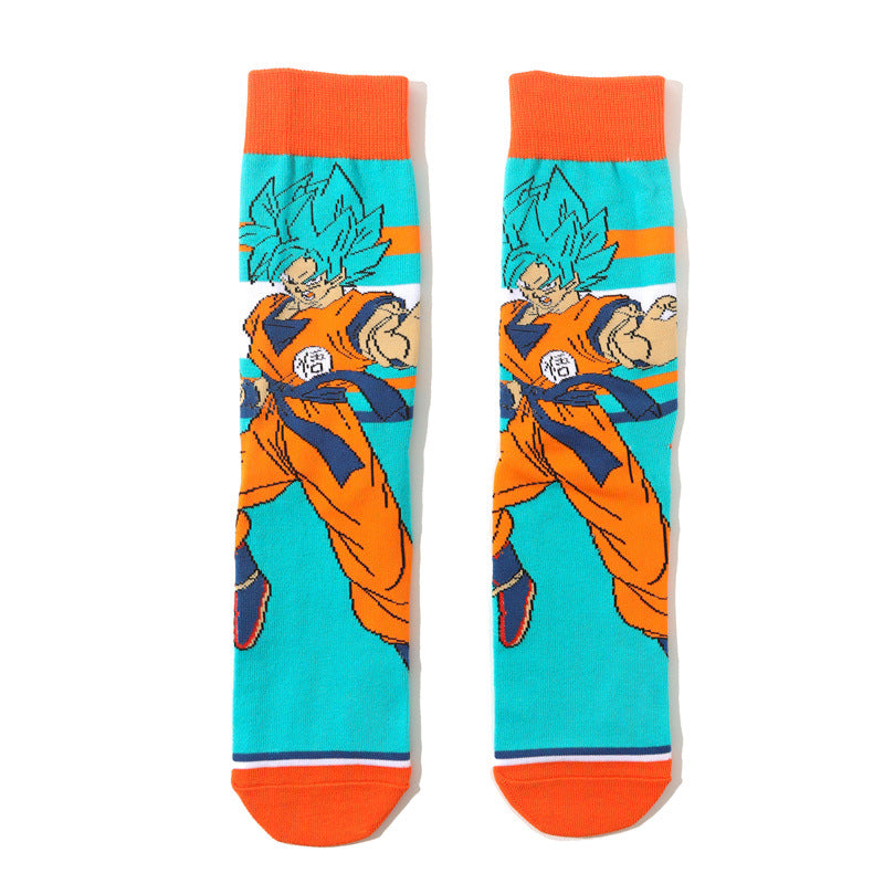 Unisex Anime Middle Tube Cotton Socks Cartoon Long Tube Trendy Personality Cotton Socks
