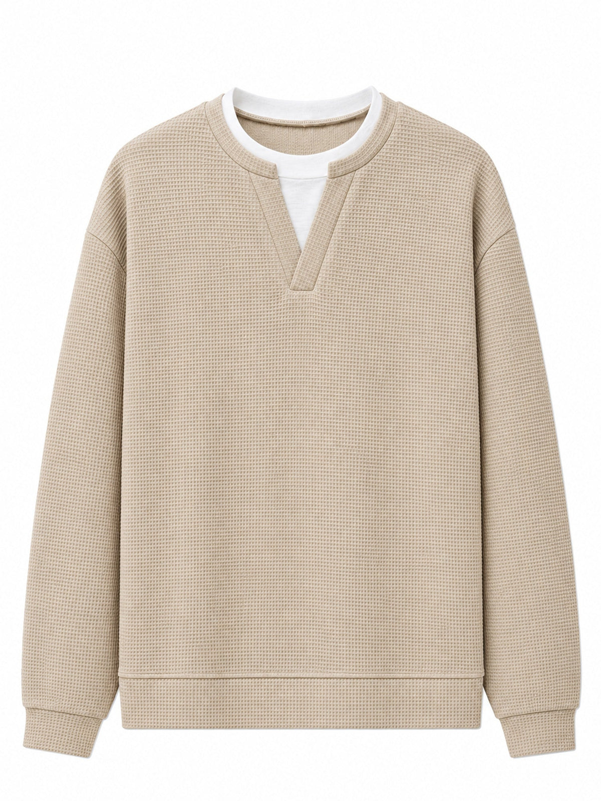 Men's Premium Textured Notched-Neck Pullover