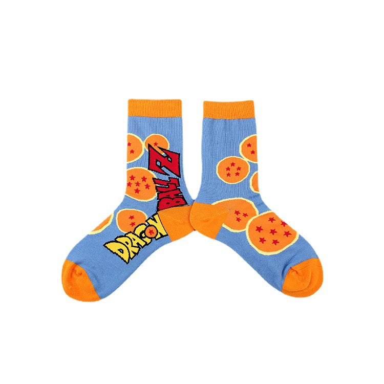 Unisex Anime Mid-tube Cotton Socks Cartoon Trendy Personality Cotton Socks