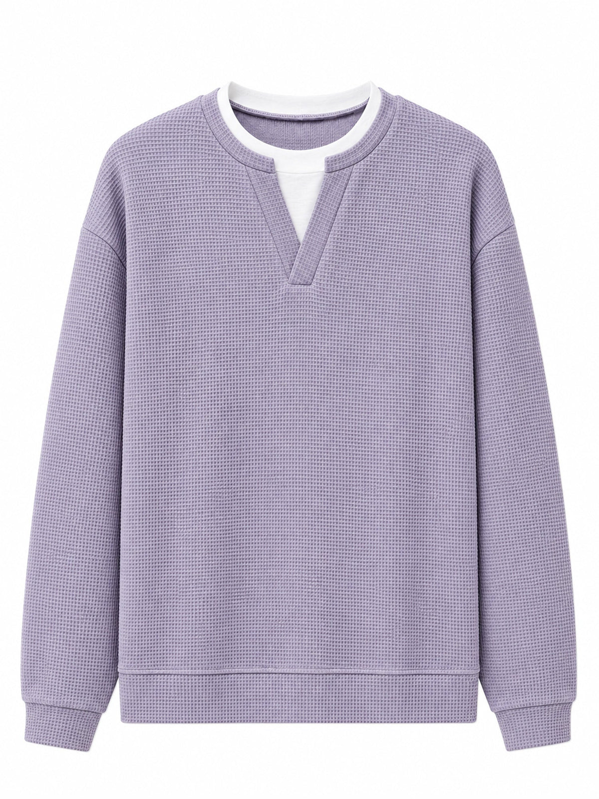 Men's Premium Textured Notched-Neck Pullover