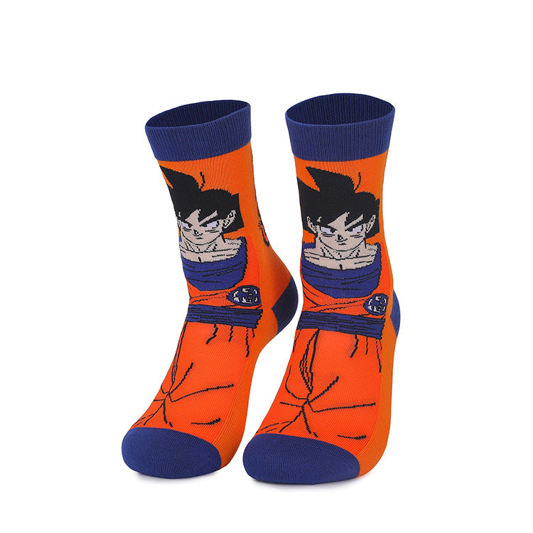 Unisex Anime Mid-tube Cotton Socks Cartoon Trendy Personality Cotton Socks