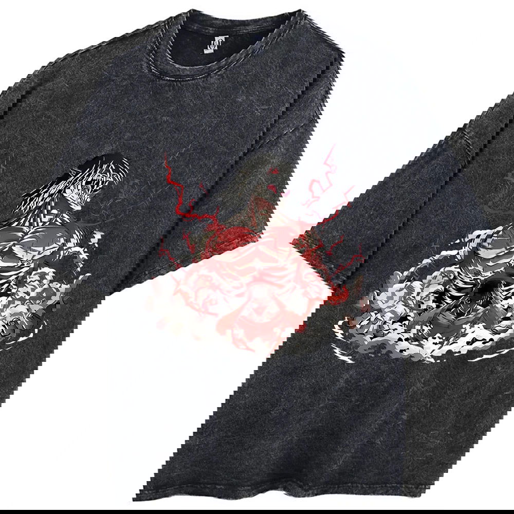 Anime Attack On Titan Washed Vintage T-Shirt Streetwear