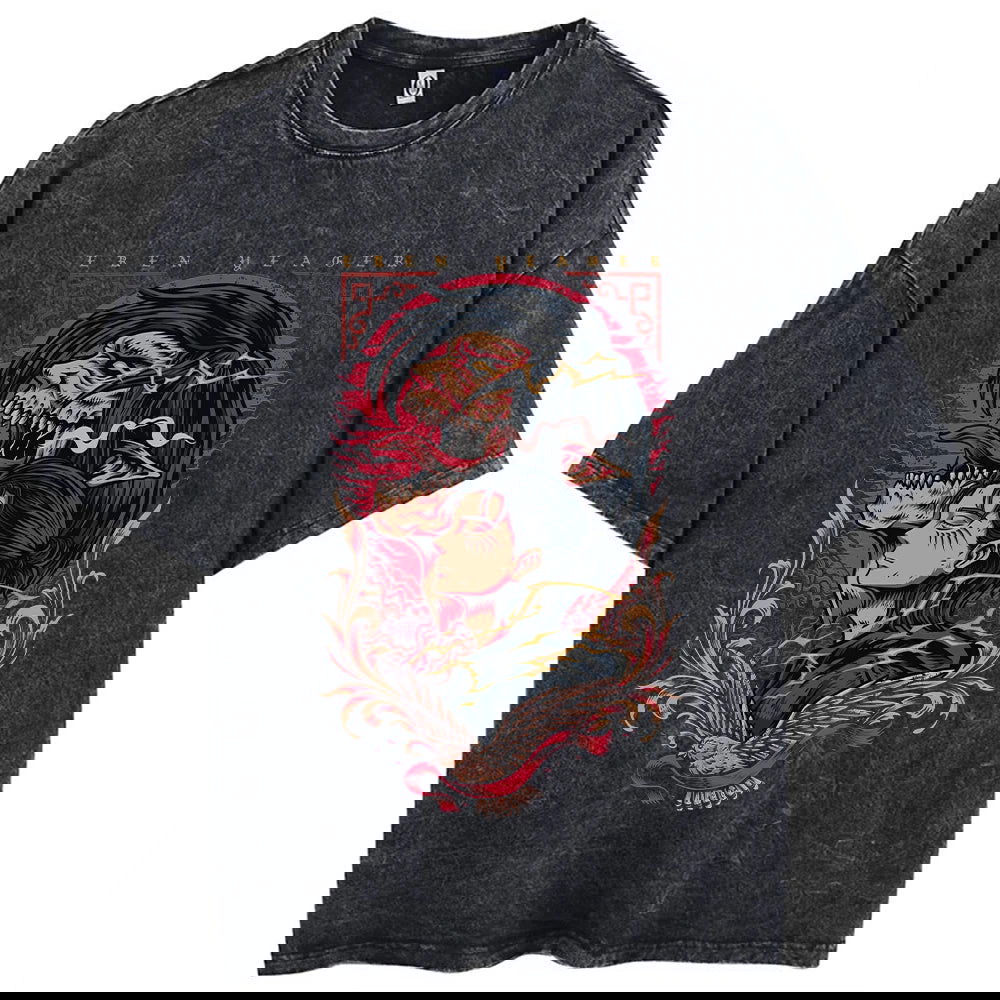 Anime Attack On Titan Washed Vintage T-Shirt Streetwear