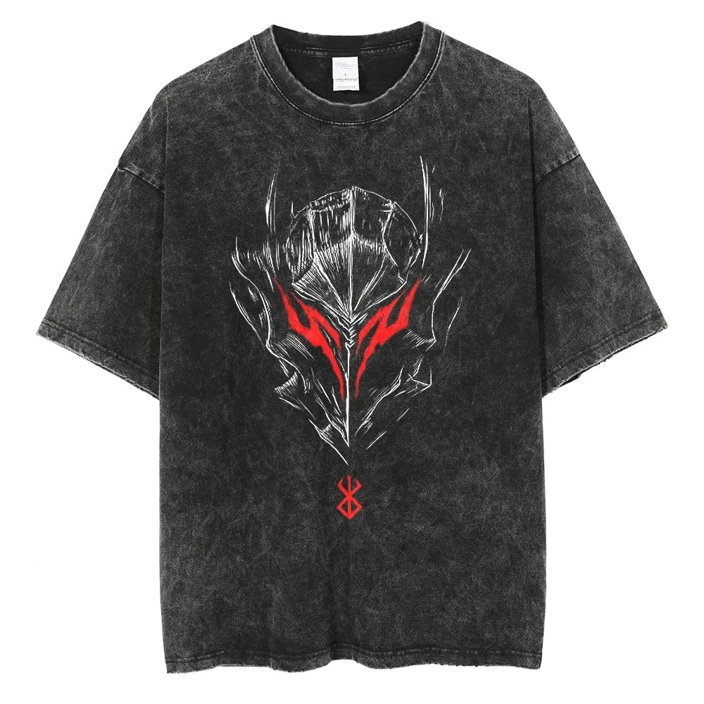 Anime Berserk Guts - Washed Vintage T-Shirt Ver. 4