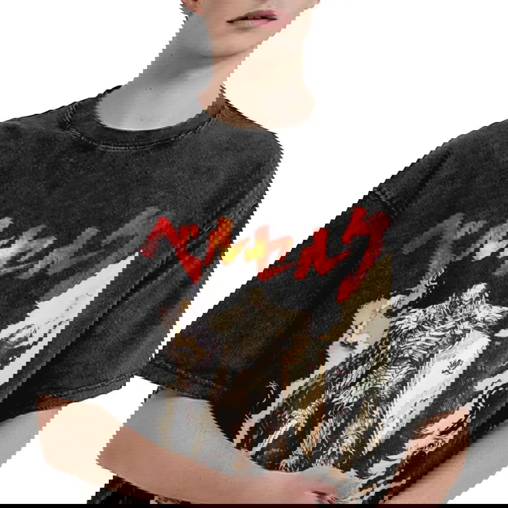 Anime Berserk Guts Victory Washed Vintage T-Shirt