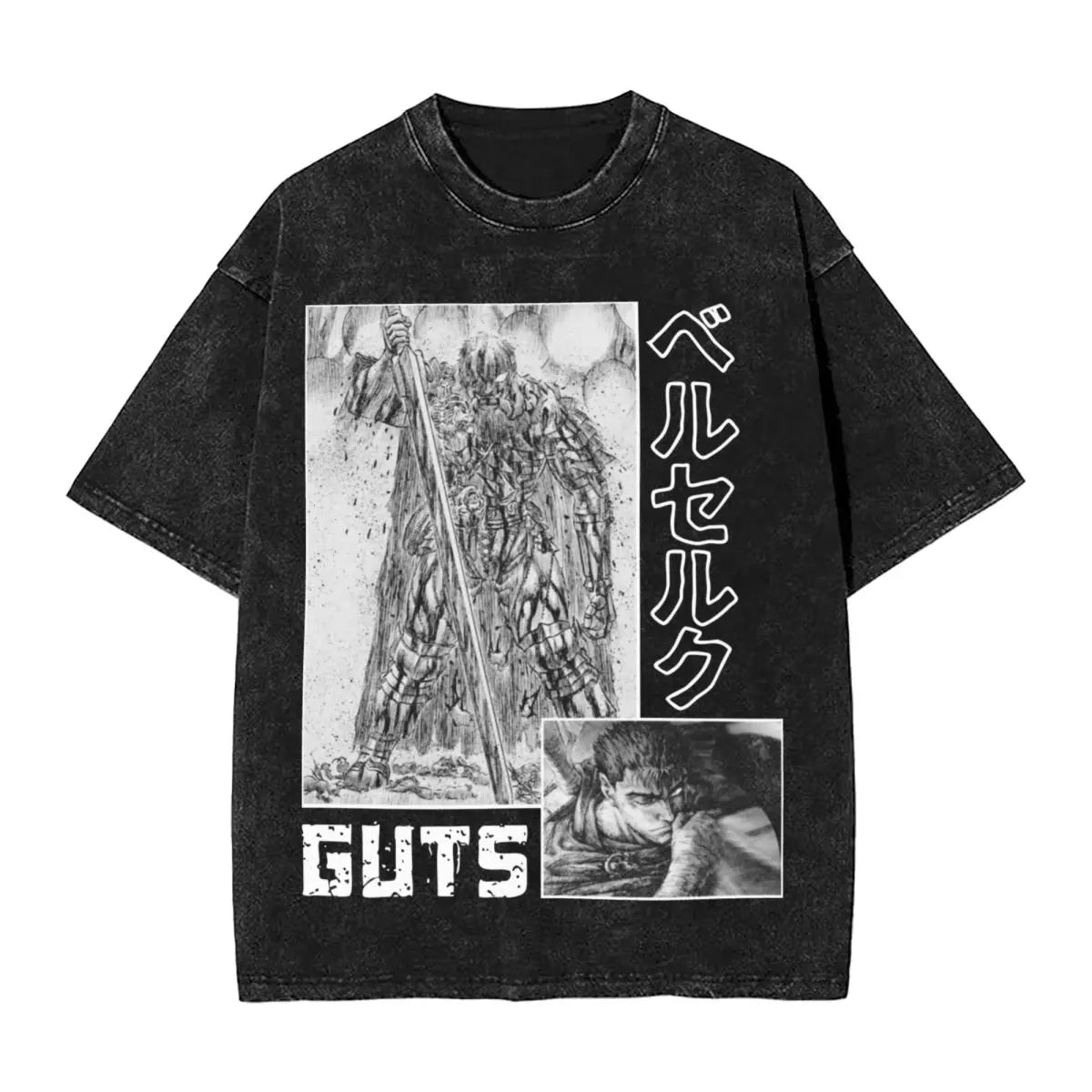 Anime Berserk Guts Victory Washed Vintage T-Shirt