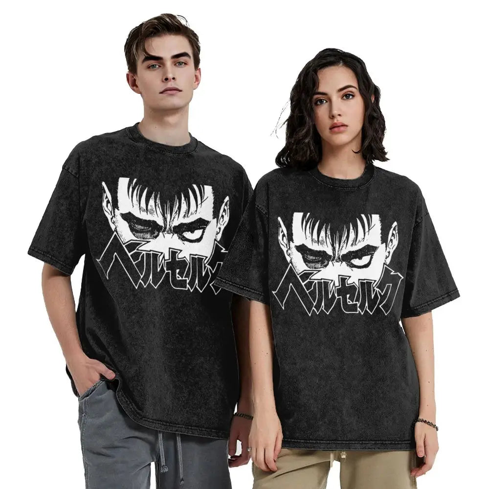 Anime Berserk Guts Washed Vintage T-Shirt