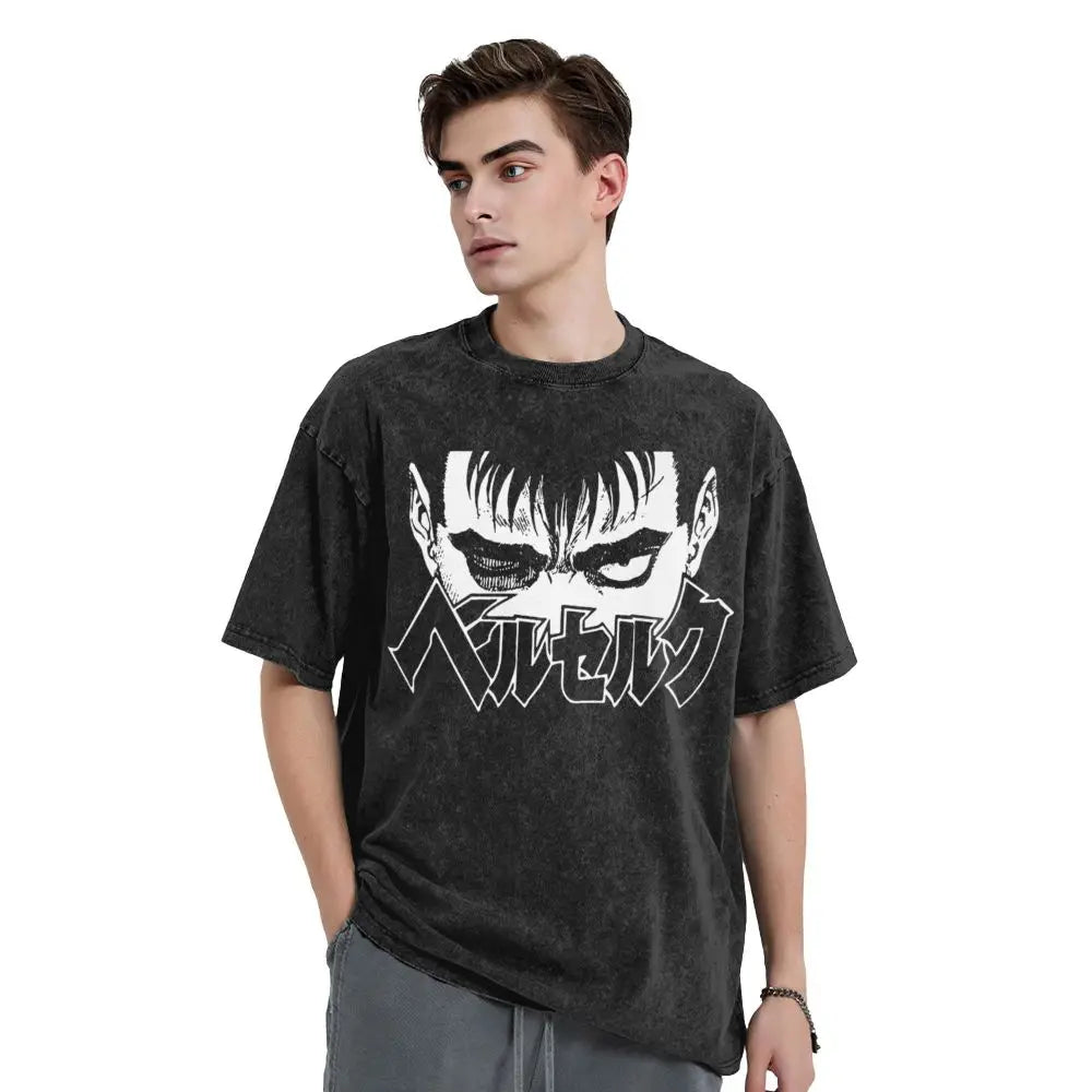Anime Berserk Guts Washed Vintage T-Shirt