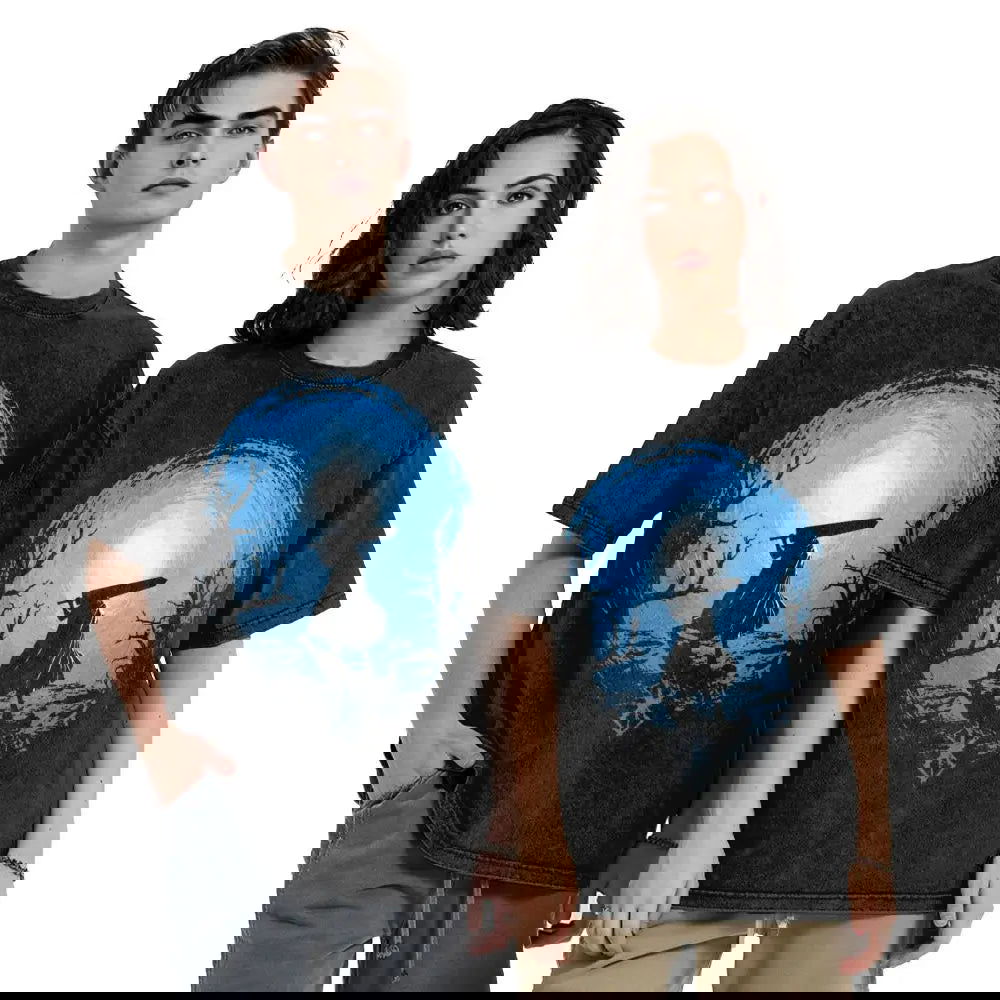 Anime Berserk Guts Washed Vintage T-Shirt - Ver. Blue Sky