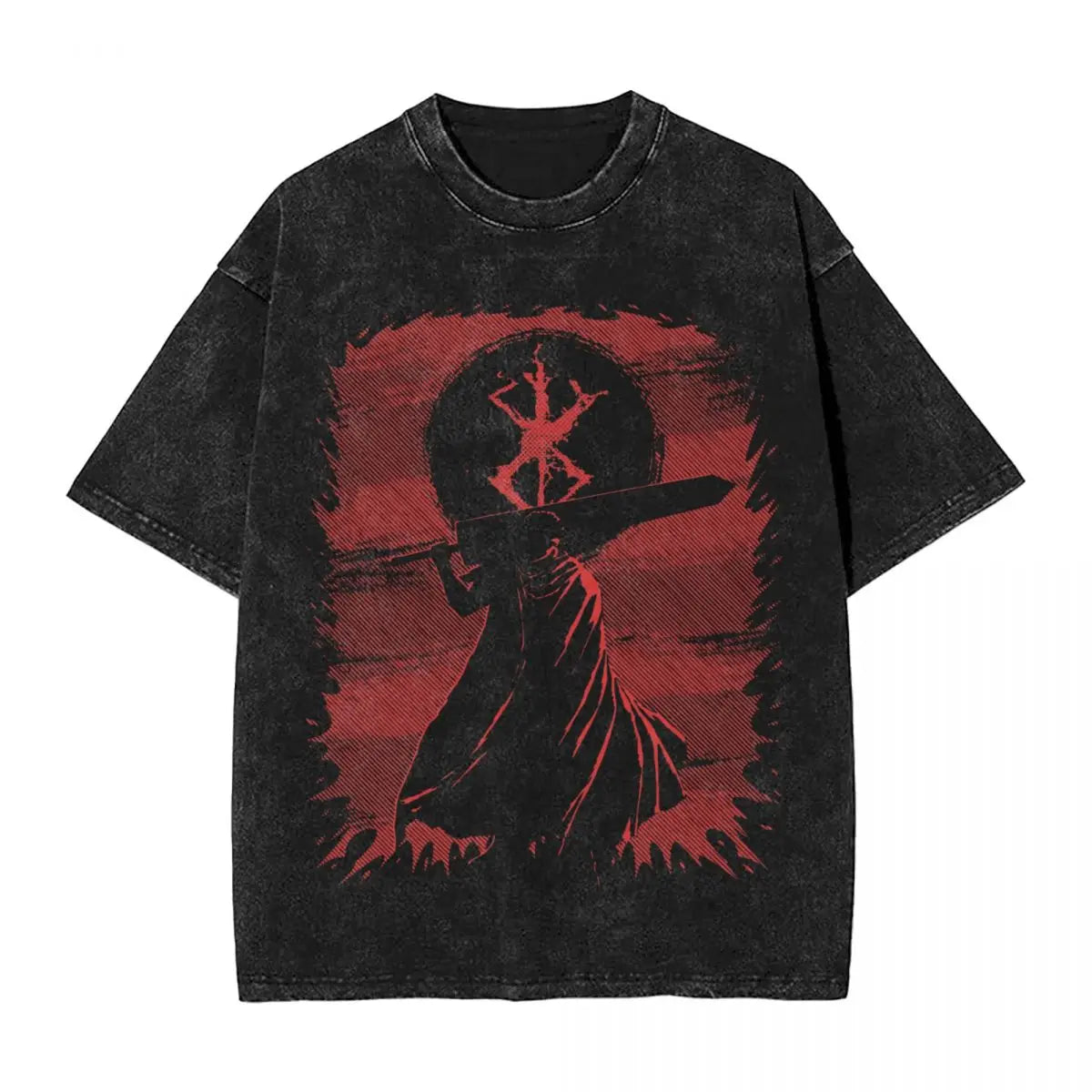 Anime Berserk Guts Washed Vintage T-Shirt - War Ride