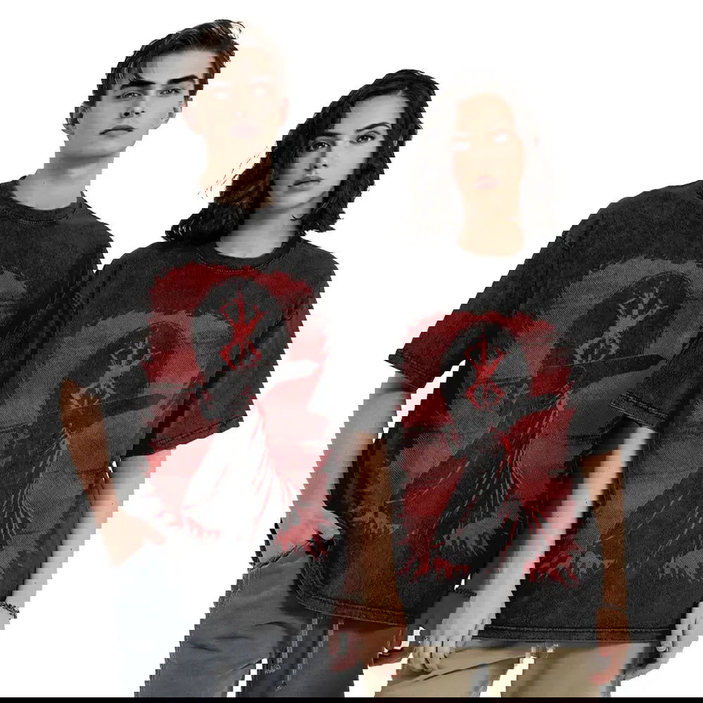 Anime Berserk Guts Washed Vintage T-Shirt - War Ride