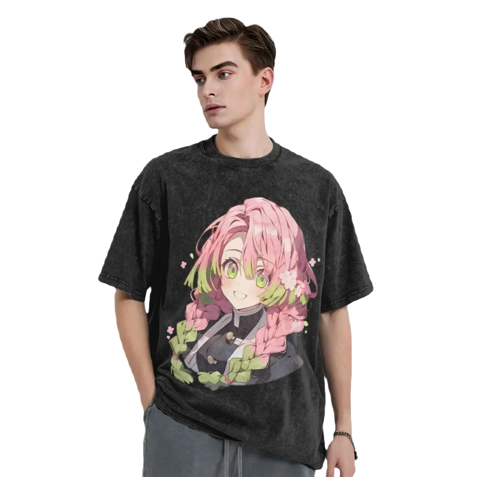 Anime Washed T-Shirt - Love Demon Slayer